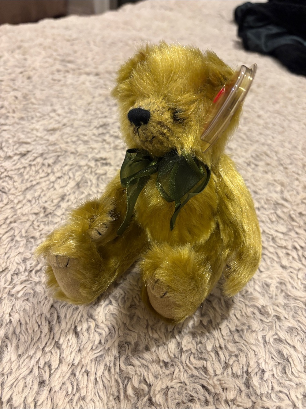 Ty Attic Treasures Atticus Bear Small Gold Excellent Beanie Baby Plush Toy